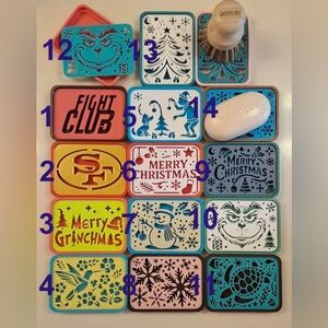 3D Printed Colorful 4 SET Christmas Soap Set. Pick 4.